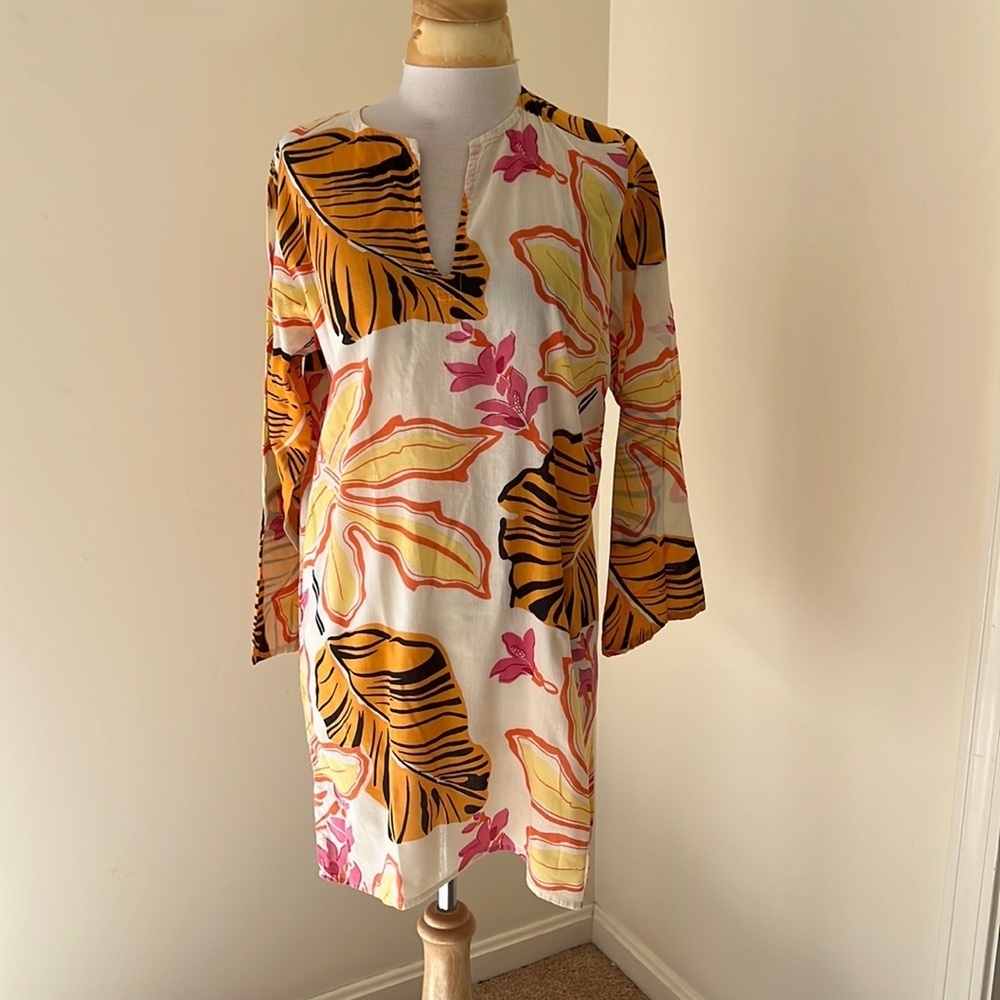 Roberta Roller Rabbit SZ 16, leaf print swim cover up/Tunic.
